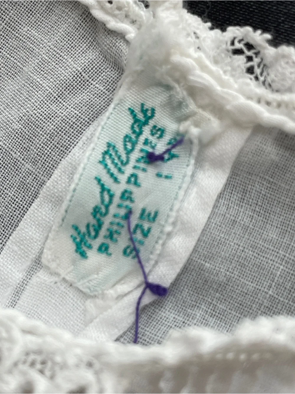 Vintage Baby Dress 1T Christening Baptism Flower Girl White Lace Hand Embroidery